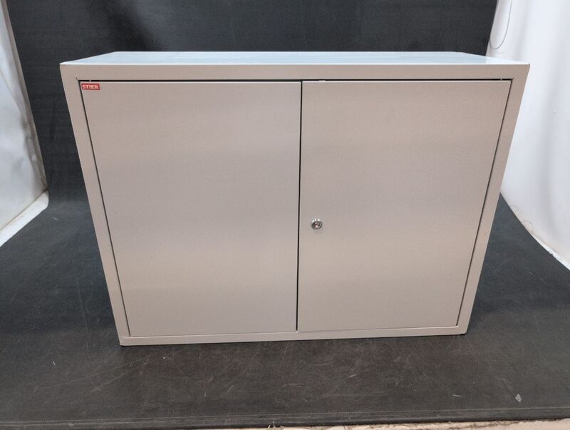 Stier Wandschrank Aufbewahrung grau platzsparend abschließbare Tür 60x80x30cm - 4251709645917