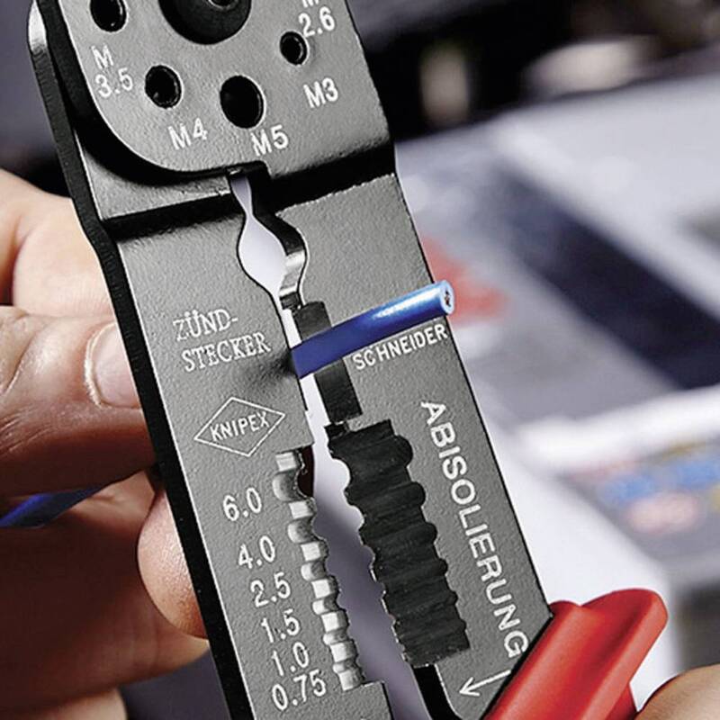 Knipex Crimpzange Quetschzange Unisolierte offene Steckverbinder 0.5 bis 2.5 mm² - 4003773019695