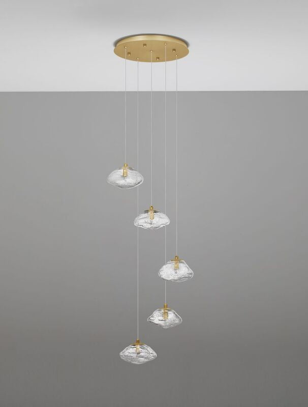 Nova Luce Pendelleuchte Hängeleuchte KING G9 LED 5-fach Gold SIEHE TEXT/FOTO - 5212017432544