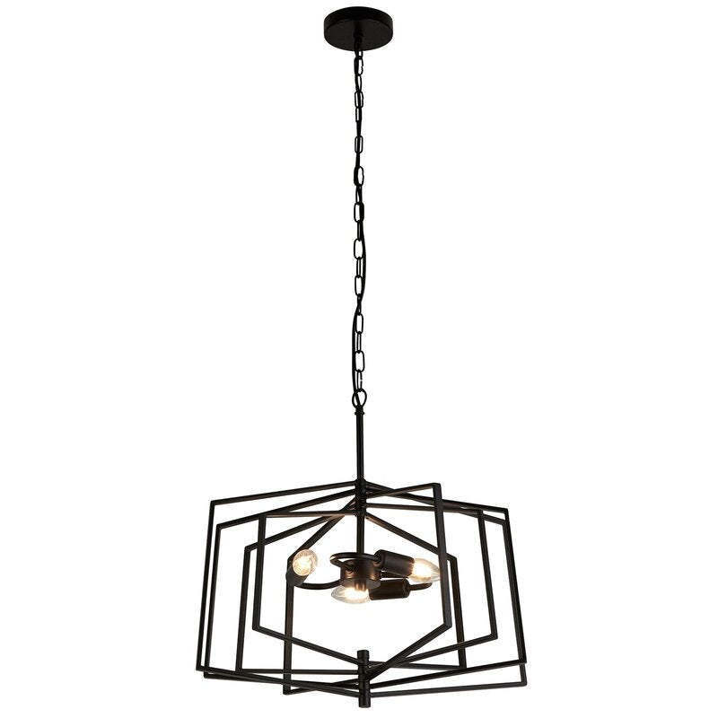 Searchlight Hängeleuchte Pendelleuchte Slinky Metall schwarz dreiflammig 50 cm - 5053423159201