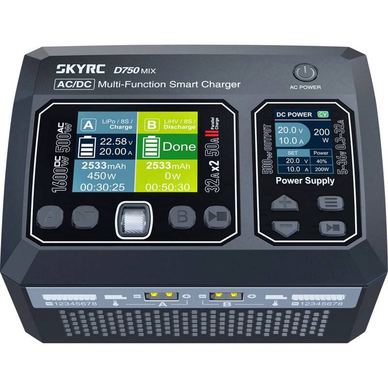 SkyRC Modellbau Ladegerät Akkulader D750 Mix LiPo Blei 1 - 8s 32 A 500 W AC - 6930460008725
