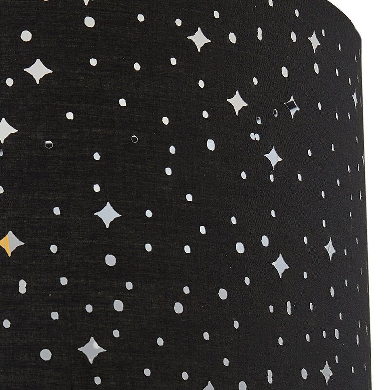 Lindby Stehleuchte Melanie schwarz Stoff, Ø 36 cm Stehlampe Lampe Leuchte Spot - 4251911797831