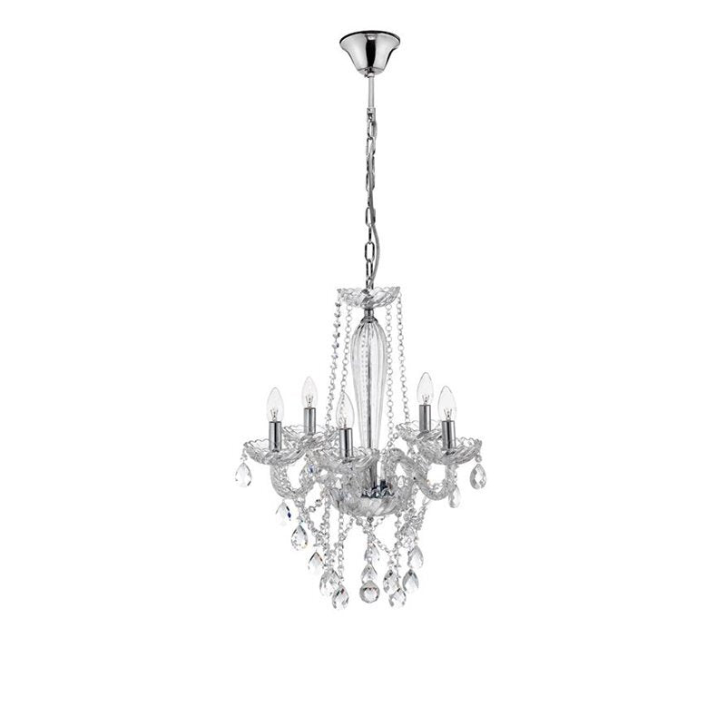 NOVA LUCE Pendelleuchte Kronleuchter MOZART Chrom Glas Kristall E14 LED Ø 58 cm - 5212017401342