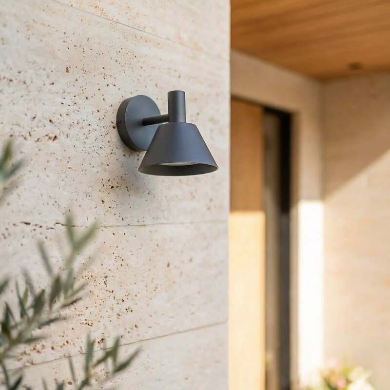 Lucande Außenwandleuchte Tabena LED Gartenlampe schwarz matt IP54 CCT 16x17,5cm - 4255830908941
