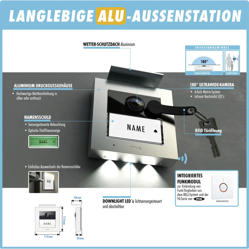 m-e modern-electronics Video-Türsprechanlage Funk Komplett-Set VDV 20116 S - 4250109191468