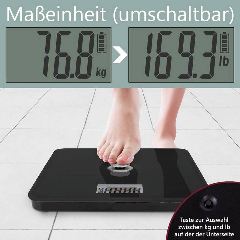 Profi-care Personenwaage PC-PW 3112 digital schwarz Sicherheitsglas 180kg - 4006160131123