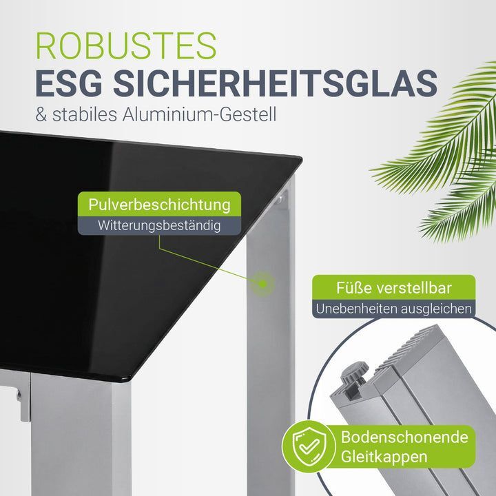 Gartengarnitur Milano Gartenset 7-teilig Aluminium Tischgruppe UV-beständig - 4260565523000