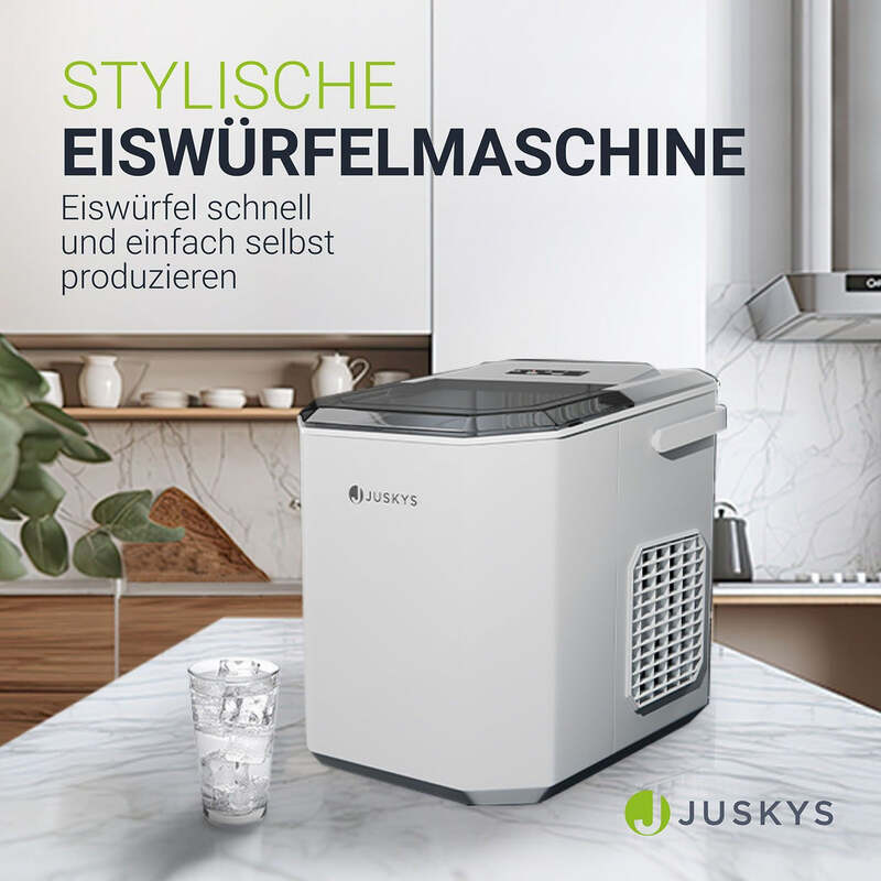 Eiswürfelmaschine IceOracle Selbstreinigung 2 Größen 12kg pro Tag Weiß - 4262437182179