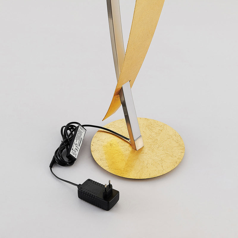 Lucande Stehleuchte Lampe Marija LED dimmbar goldfarben 140cm warmweiß 3000K - 4251096552676