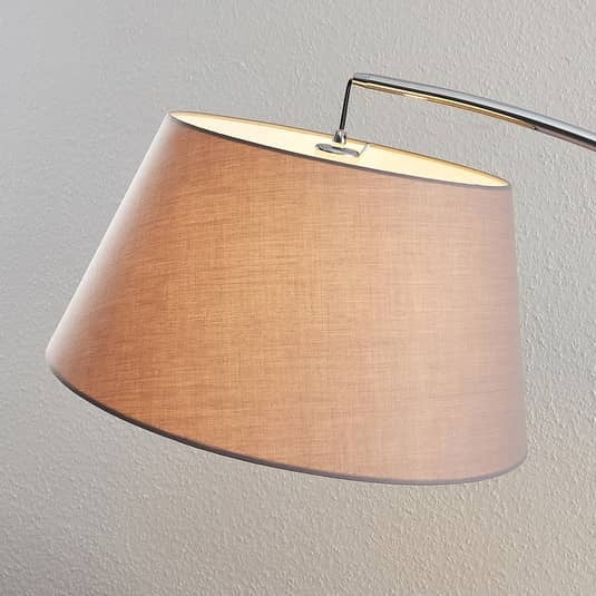Lucande Evelyna Bogen-Stehleuchte Bogenlampe Stehlampe Leselampe grau E27 LED - 4251096561845