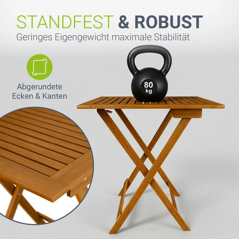 Beistelltisch Zadar klappbar Akazienholz wetterfest für Garten Balkon 60x60x76cm - 4262437187396