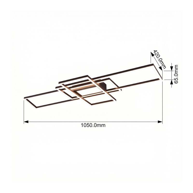 TRIO LIGHTING Deckenlampe LED dimmbar anthrazit 3000K-6500K 105x42cm Leuchte - 4017807449495
