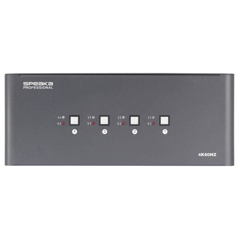 KVM-Konsole Umschalter Switch SpeaKa Professional HDMI 4x4 Port Multi Display - 4064161394442