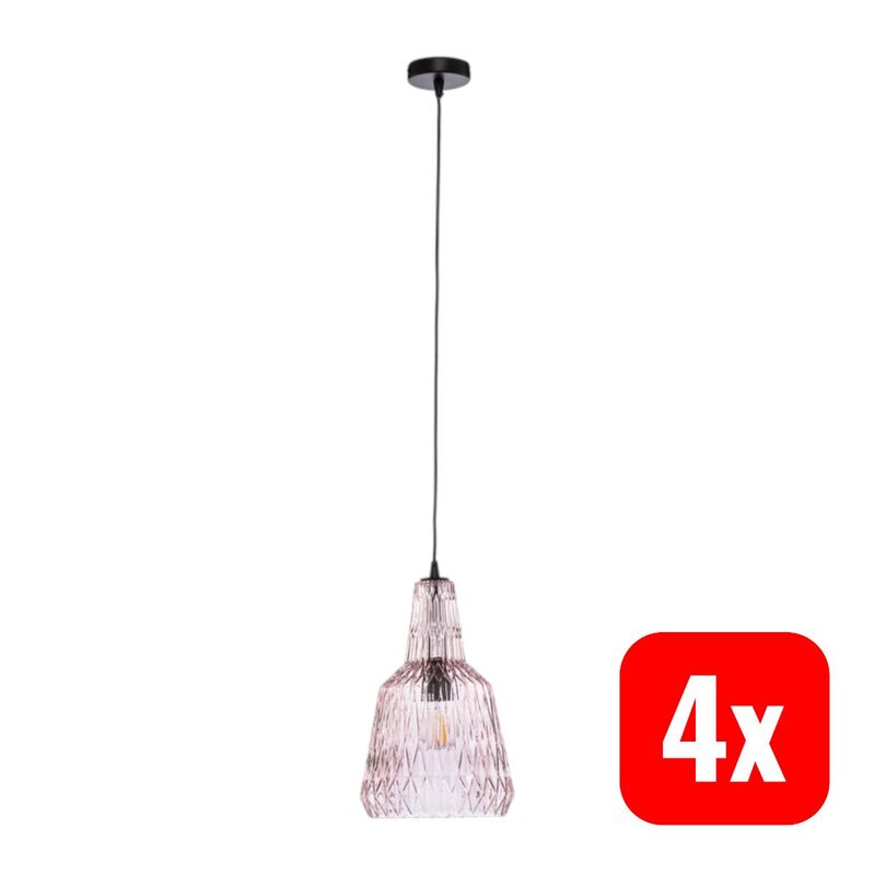Lindby Hängeleuchte Belarion LED Pendelleuchte Lampe dimmbar pink 35cm Höhe - 4251911778410