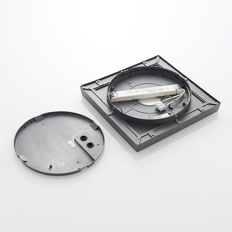 Lucande Deckenleuchte Lampe LED Außen dunkelgrau weiß Aluminiumdruckguss quadrat - 4251096556094