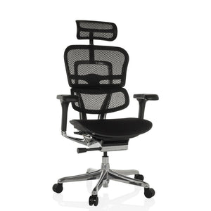 B-Ware hjh OFFICE ERGOHUMAN Sitz Stoff Rücken Netz schwarz  Bürostuhl Chefsessel