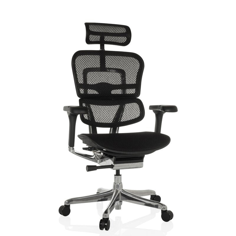 hjh OFFICE ERGOHUMAN Sitz Stoff Rücken Netz schwarz  Bürostuhl Chefsessel - 4064323037682