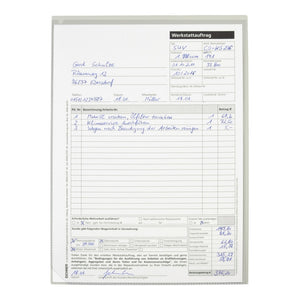 B-Ware Eichner 10 St. Auftragsschutzhülle Mappe Hülle DIN A4 Light hellgrau transparent