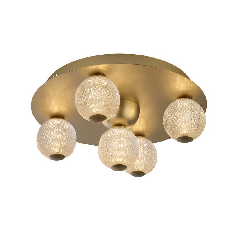 Searchlight Deckenleuchte Lampe LED Leuchte Asteroid Gold Acryl Stahl Dimmbar - 5053423273402