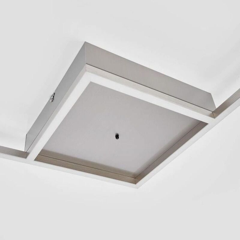 Lampenwelt Quadratische LED-Deckenlampe Deckenlampe Lampe Bobi aus Edelstahl - 4251096545616
