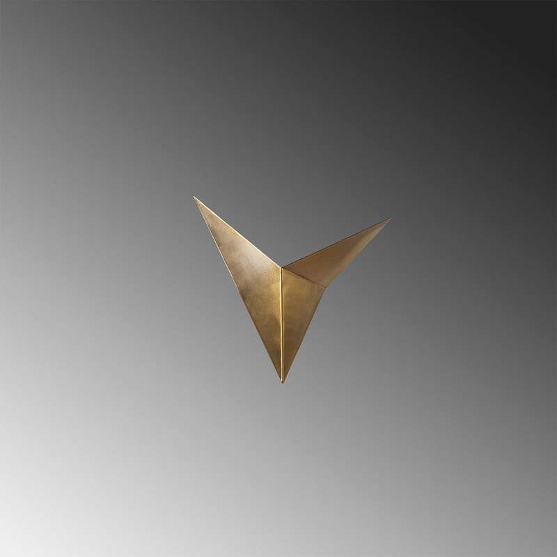 Wandleuchte Wandlampe Bird 3203 Metall Gold Antik Dreieckig Leuchte G9 LED Lampe - 8681875944402