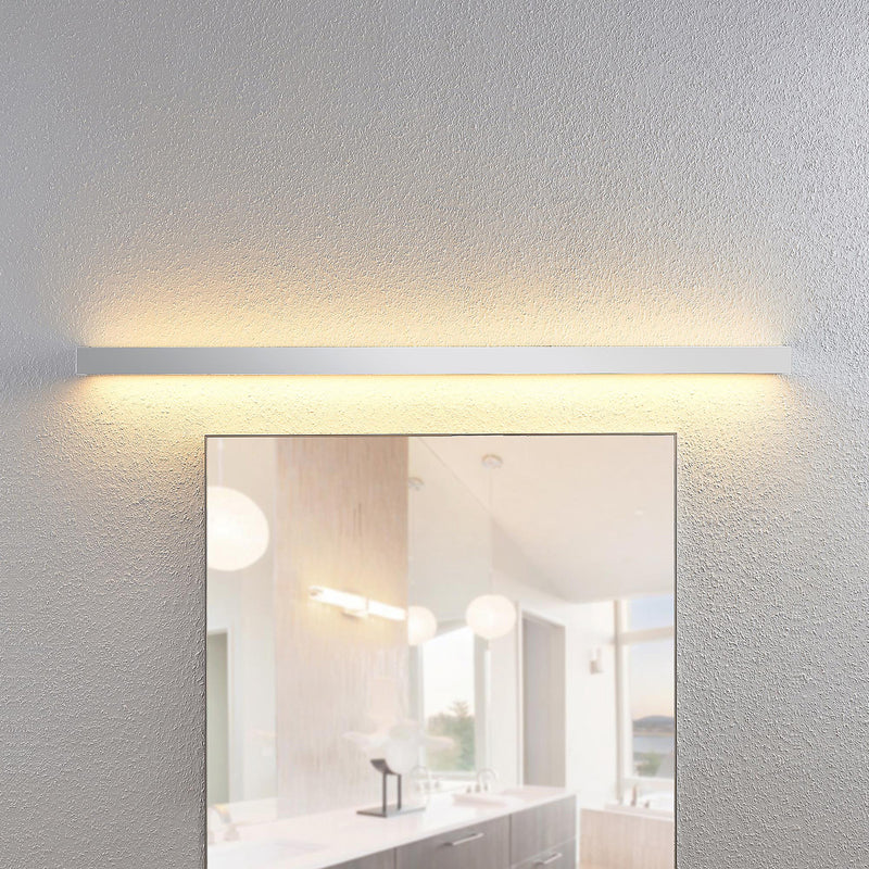 Lindby Wandleuchte Wandlampe Layan LED Badezimmerlampe chrom 120cm IP44 weiß - 4251096565546