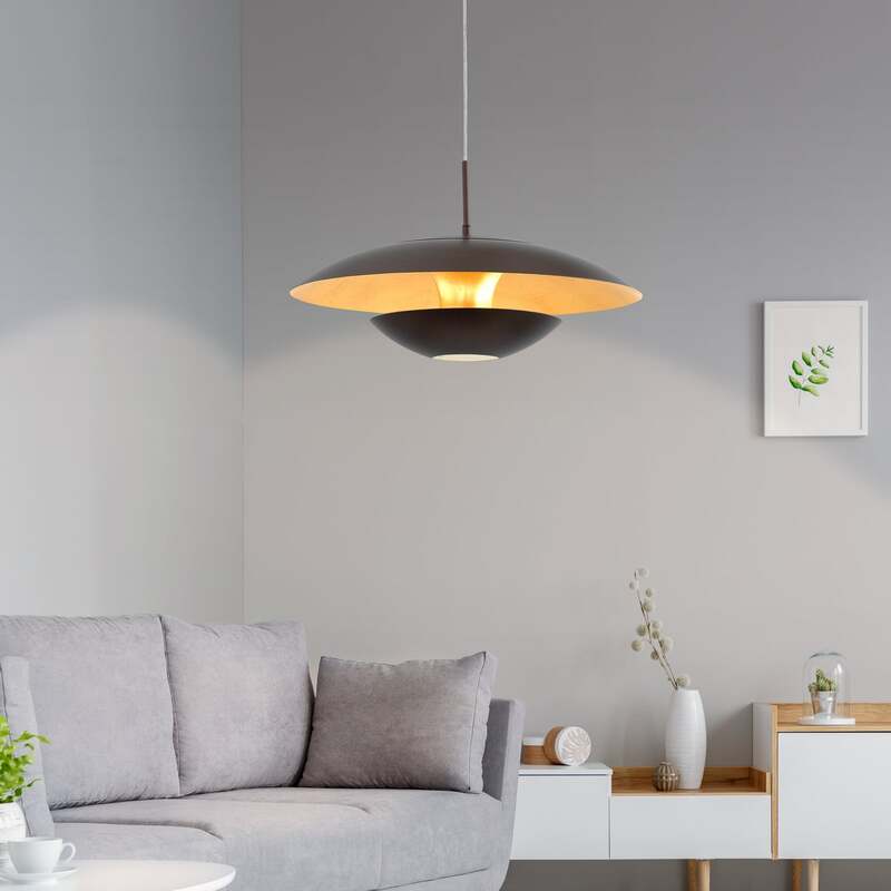 Eglo Hängeleuchte Nuvano LED Pendelleuchte dimmbar braun gold Ø48cm 110cm - 9002759957551