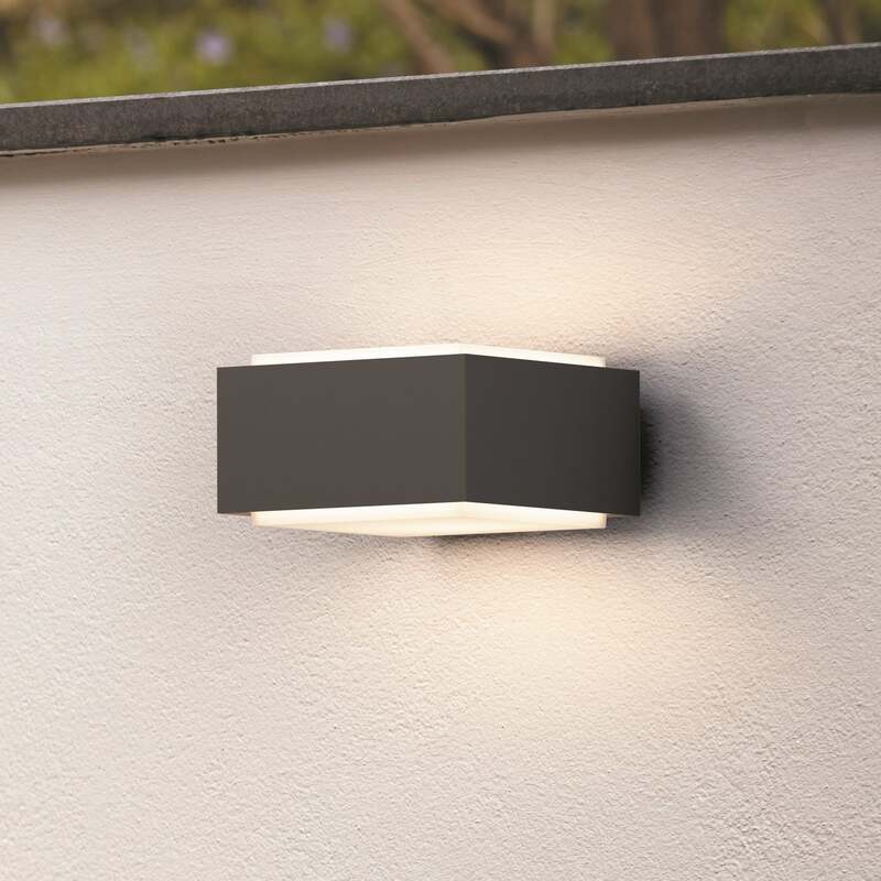 Philips Außenwandleuchte Hedgehog anthrazit LED Gartenlampe Wandleuchte 2er Set - 8721103038098