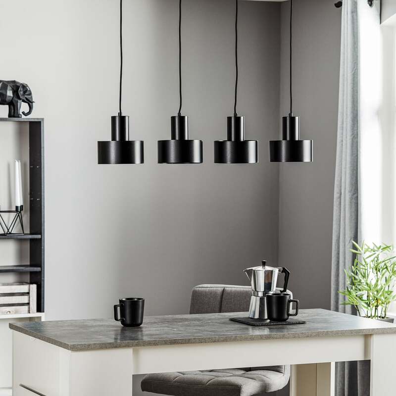 Euluna Hängeleuchte Rif 4 Pendelleuchte Deckenlampe linear 4-flammig E27 schwarz - 5907554415081