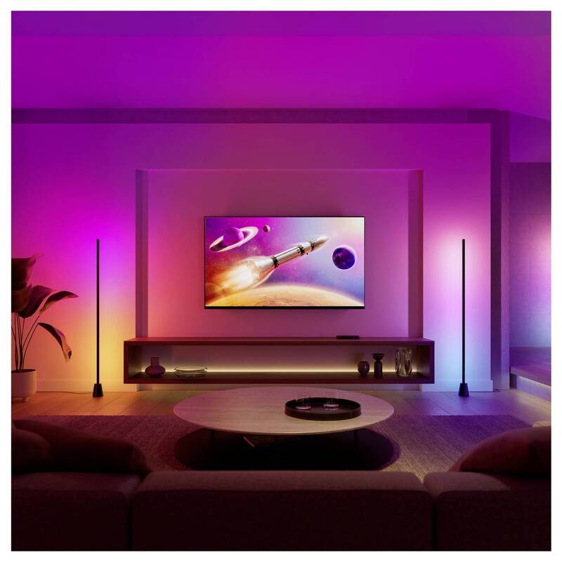 Philips Hue Stehlampe RGBW LED Lampe dimmbar App steuerbar Schwarz 135cm Leuchte - 8721103144973