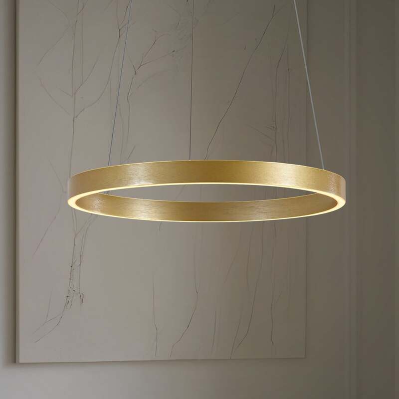 Lucande Hängeleuchte Pendelleuchte Yonam LED dimmbar gold CCT 1-flg Ø60cm 6800lm - 4255830904066