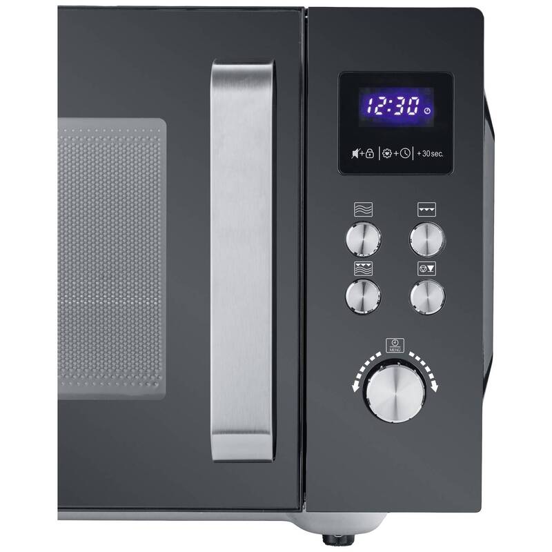 Severin MW Mikrowelle Schwarz Edelstahl 900 W Grillfunktion flacher Glasboden - 4008146037610