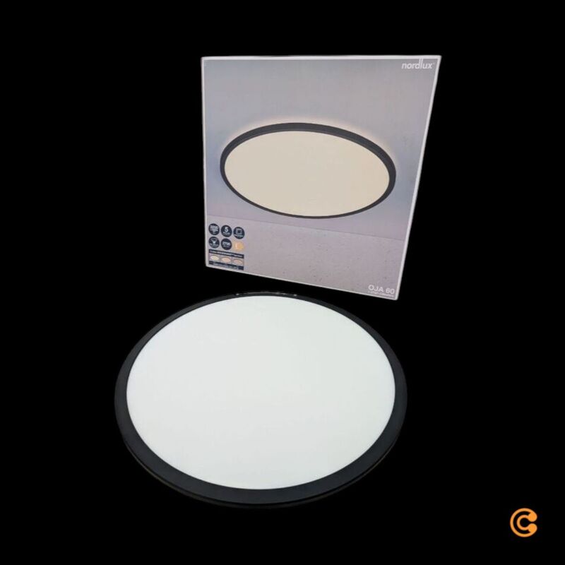 Nordlux Deckenleuchte Oja LED Lampe dimmbar schwarz warmweiß 600x600mm 38W - 5704924002243