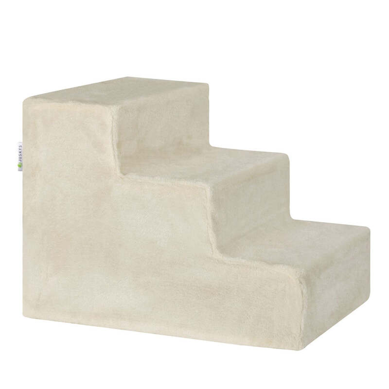 Haustiertreppe Timmy 3 Stufen Ein- und Ausstiegshilfe für Haustiere beige 36cm - 4260565527879