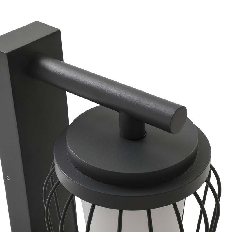 Lucande Außenwandleuchte Chandan 30 cm Sensor Aluminium Dunkelgrau IP54 - 4251911764314