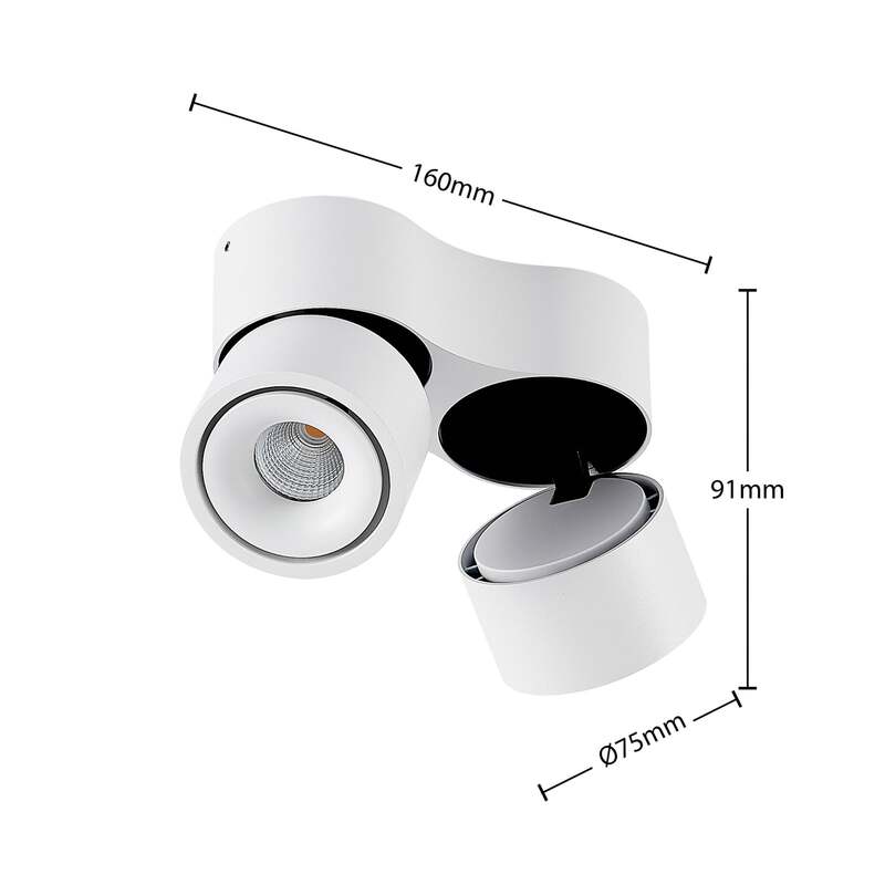 Arcchio Deckenstrahler Rotari LED Strahler dimmbar 2-flg warmweiß 1362lm weiß - 4251096579345