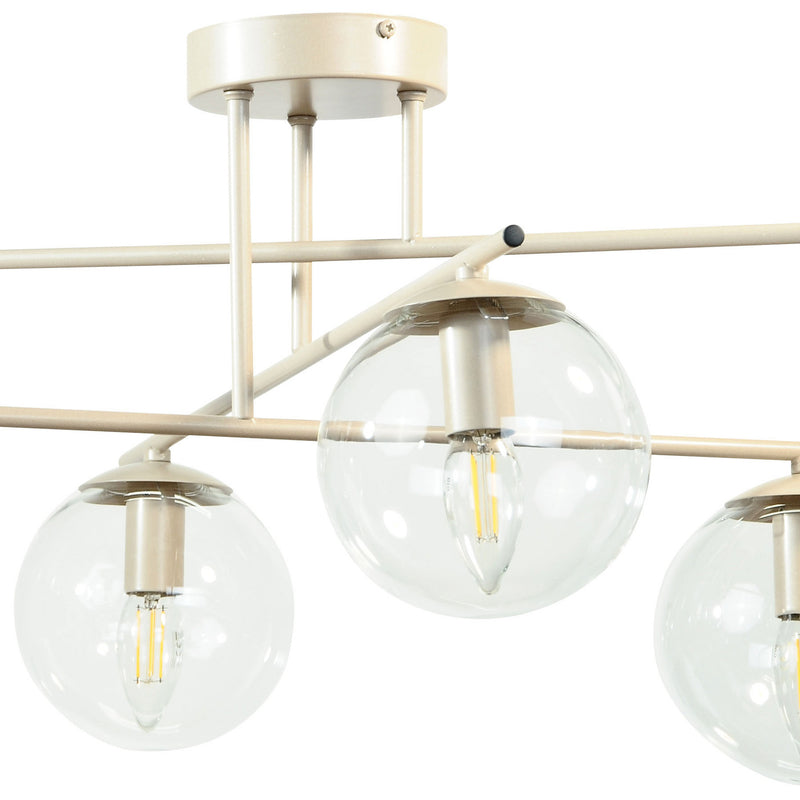 Zoe Deckenleuchte Lampe Glas beige Metall Wohnraumleuchte Deckenlampe 72 cm - 5905563000045
