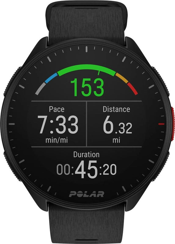 Polar GPS-Laufuhr Pacer Sportuhr Fitnessuhr schwarz S/L wasserdicht 5 ATM - 0725882060446