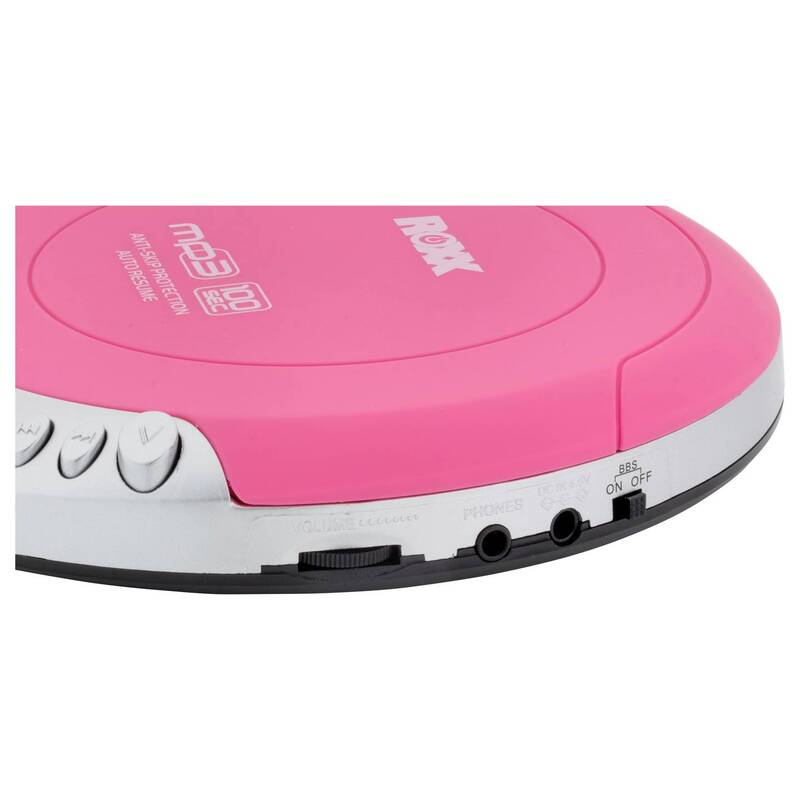 Roxx Tragbarer CD-Player pink MP3 CD-R CD-RW Anti-Schock-Technologie silber 180g - 4260473220411