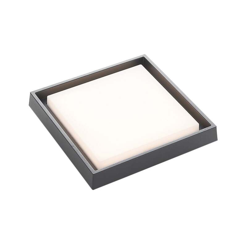 Lucande Deckenleuchte Außenlampe LED Birta dunkelgrau Aluminiumdruckguss IP54 - 4251096556087