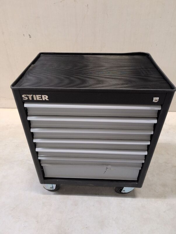 STIER Werkstattwagen BLACK-Edition 7 Schubladen Werkzeugwagen leer schwarz - 4260439003560