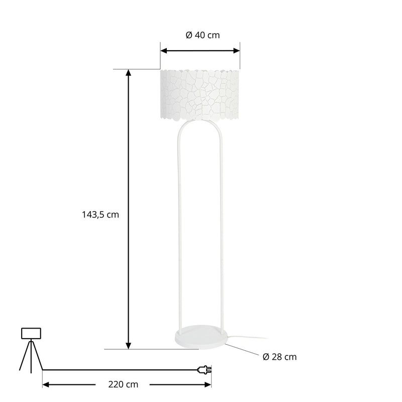 Lindby Stehleuchte Standlampe Aralena weiß Metall Höhe 1435 cm - 4251911786361