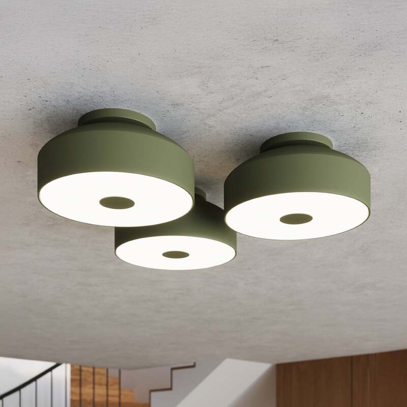 Deckenleuchte CLARO olivgrün LED Lampe Leuchte dimmbar 4 x E27 Ø 30cm Metall - 5907073081231