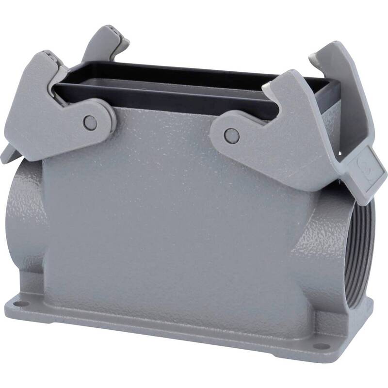 Harting Sockelgehäuse Han 16B-asg2-QB-M40 Aluminium Druckguss grau IP65 1 St. - 2050006176917