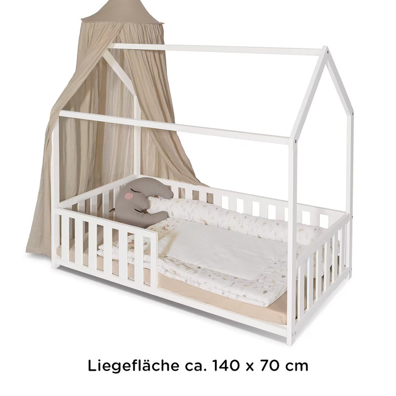 Amal II Kinderbett Julia Weiß 70x140 cm Babybett Gitterbett Möbel Buchenholz - 2000585293406