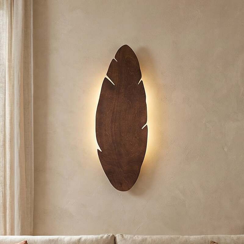 Envostar Wandleuchte Lehti Nussbaum 69x24 cm dimmbar 4x15W G9 Holz - 5906135159918
