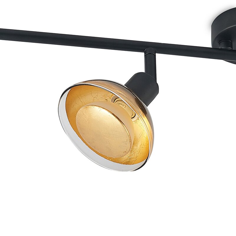 Lindby Deckenstrahler Deckenspot Erin schwarz gold Glas Lampenstrahler - 4251911708523