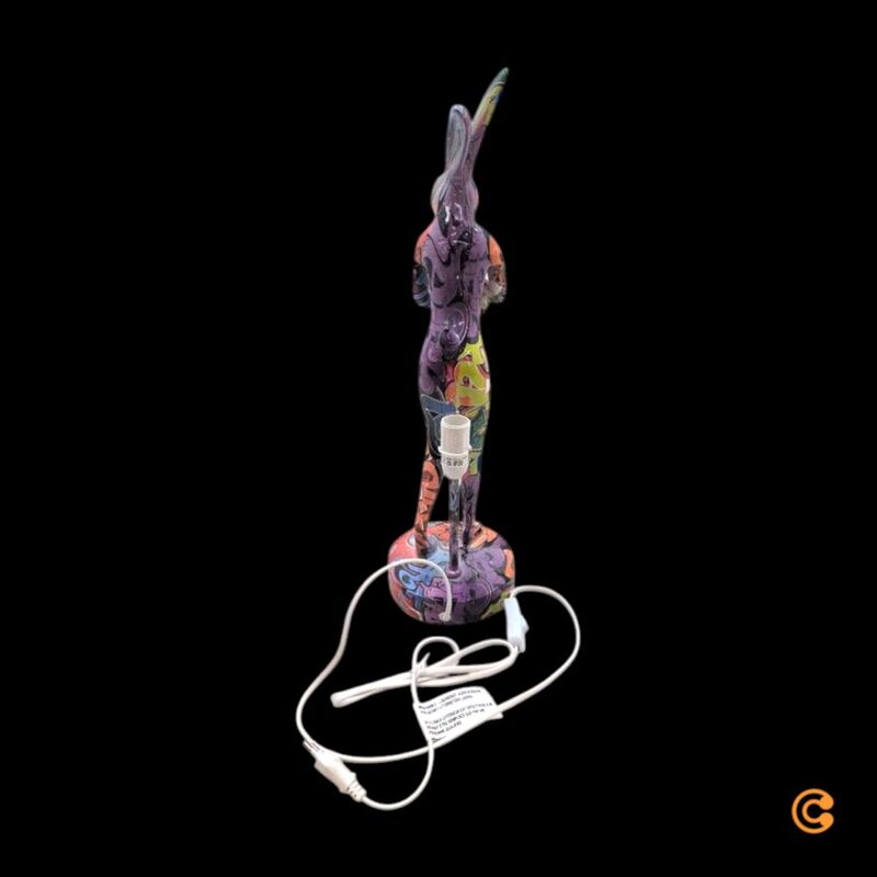 KARE Tischleuchte Animal Rabbit LED Lampe Hase lila bunt 50cm E14 Tischlampe - 4025621566625