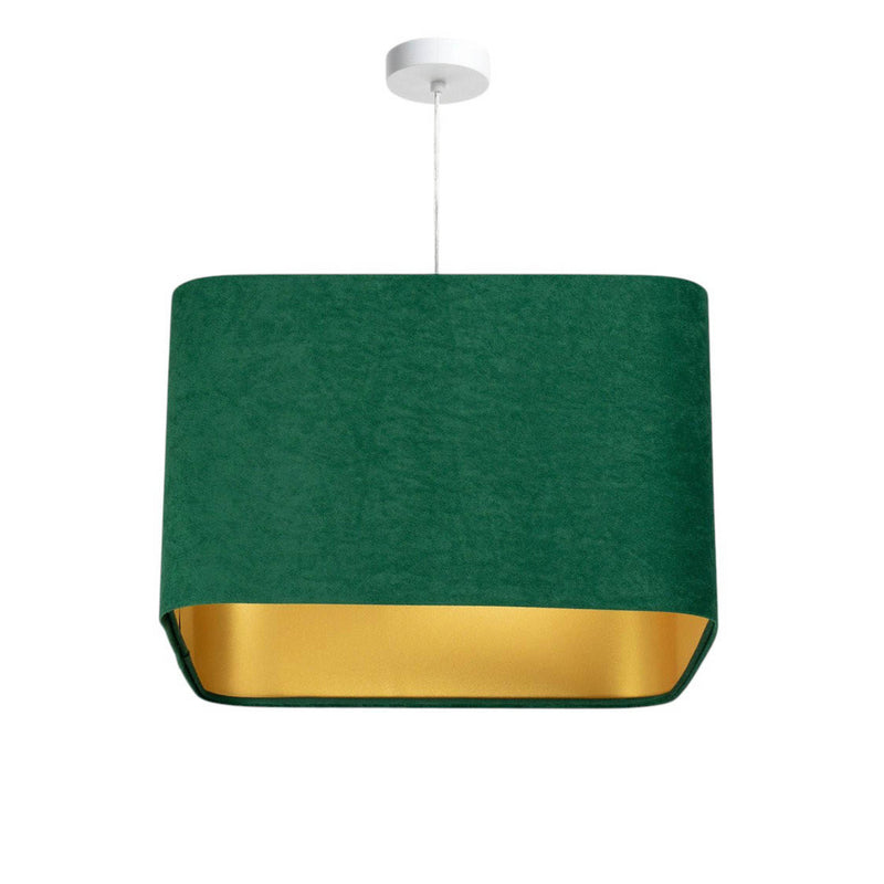 Hängeleuchte Kwadro LED Pendelleuchte dimmbar grün gold 40x40cm Velourstoff - 5906742034738