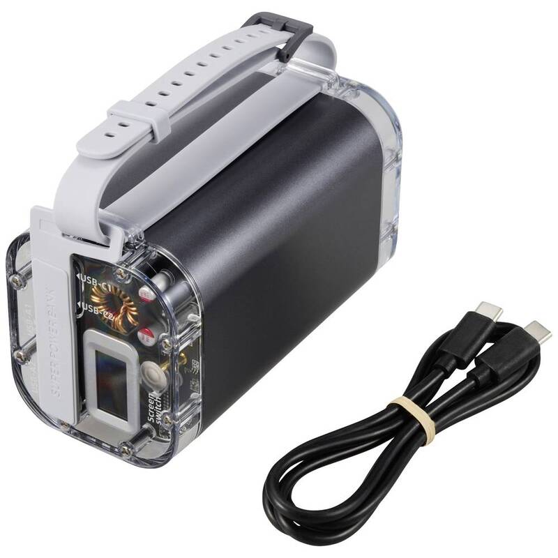 VOLTCRAFT Powerbank Akku Ladegerät LED Taschenlampe Grau Outdoor 40000 mAh IP67 - 4064161313313